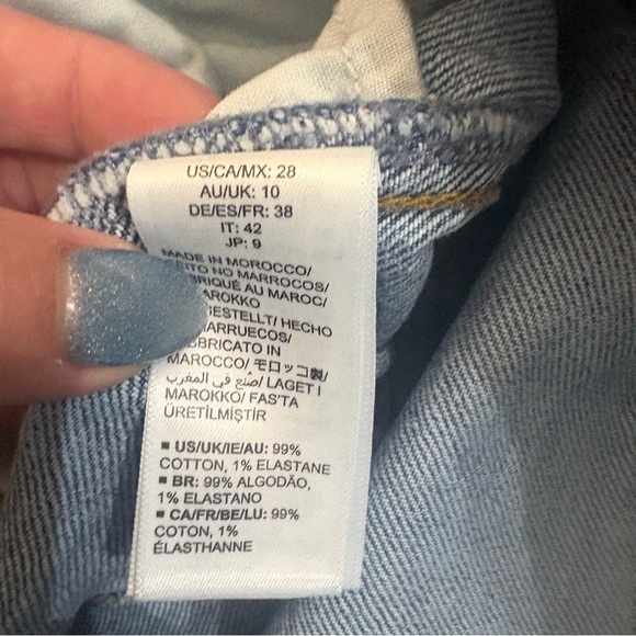 The Drop Raw Hem Straight Leg Jeans Light Wash Minimal Denim 28 - Picture 4 of 13